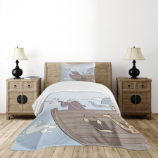 Old Man and Dove Ancient Bedspread Set