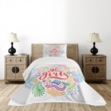 Go Girls Lettering Art Bedspread Set