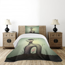 Surrealist Woman Shape Bedspread Set