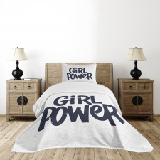 Girl Power Inscription Bedspread Set