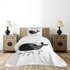 Ocean Whale Silhouette Bedspread Set