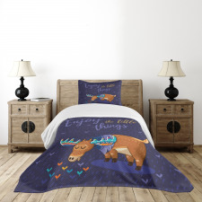 Elk Grazing in the Rain Bedspread Set