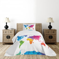 Low Poly Art Rainbow Color Bedspread Set