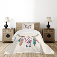 Texas Longhorn Steer Bedspread Set