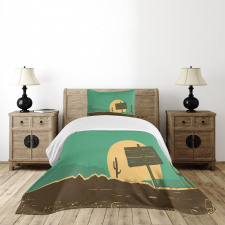 Grungy Desert Landscape Bedspread Set