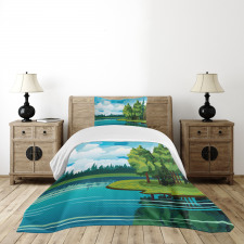 Forest Lake Clouds Bedspread Set