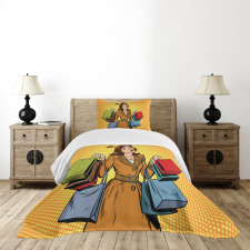 Pop Art Shopping Bedspread Set