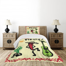 Mexican Party Red Pepper Bedspread Set