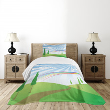 Rainbow on a Meadow Road Bedspread Set