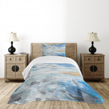 Oil Painting Beach Summer Bedspread Set