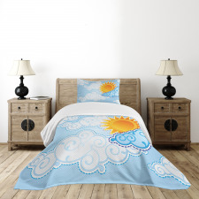 Cartoon Summer Swirls Bedspread Set