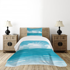 Rising Sun and Seagulls Bedspread Set