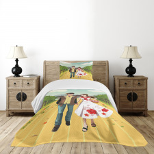 Couple in Vineyard Bedspread Set