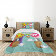 Animals in Balloons Bedspread Set