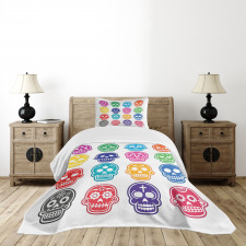 Cartoon Style Skull Bedspread Set