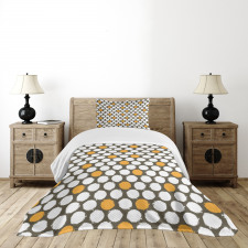 Bicolor Grunge Style Dots Bedspread Set