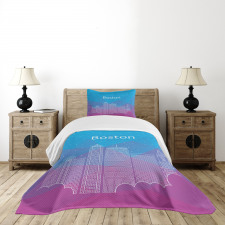 Buildings and Clouds Bedspread Set