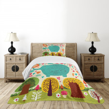 Doodle Nature Woodland Bedspread Set