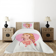 Smiling Blonde Girl Bedspread Set