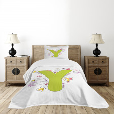 Colored Doodle Initial Bedspread Set