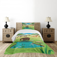 Jungle Bear Giraffe Bedspread Set