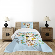 Hyena Giraffe Hippo Bedspread Set