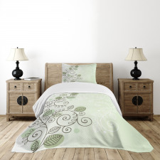 Swirling Vines Leaves Bedspread Set