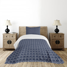 Curvy Floral Motif Tile Bedspread Set