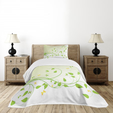 Flourishing Sapling Leaves Bedspread Set