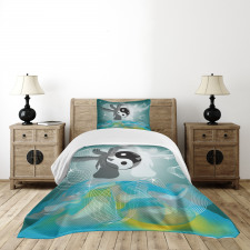 Flying Angel Abstract Art Bedspread Set