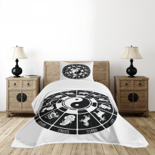 Chinese Horoscope Wheel Bedspread Set