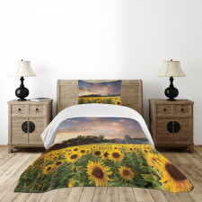 Sunflower Field Sky Bedspread Set