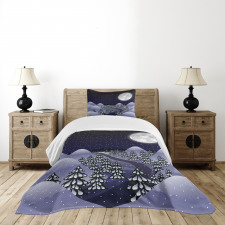 Snowfall Dark Forest Bedspread Set