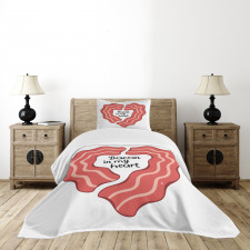 Yummy Bacon in My Heart Bedspread Set