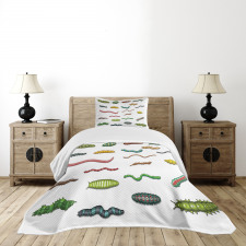 Cartoon Caterpillar Bedspread Set