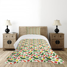 Vegetarian Cartoon Bedspread Set