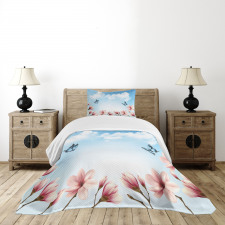 Magnolia Branches Bugs Bedspread Set