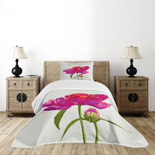 Flower and Vibrant Petals Bedspread Set