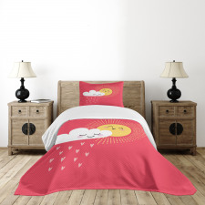 Valentines Cloud and Sun Bedspread Set