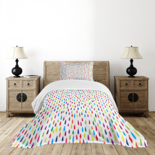 Rainbow Colors of Raindrop Bedspread Set