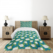 Exotic Wedding Flowers Bedspread Set