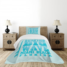 Surfing Big Wave Miami Bedspread Set