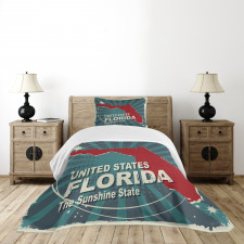 Retro Old City Map USA Bedspread Set