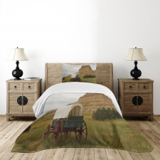 Old Wagon Rural Land Bedspread Set