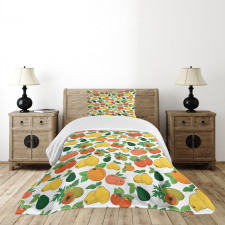 Fresh Fruits Colorful Bedspread Set