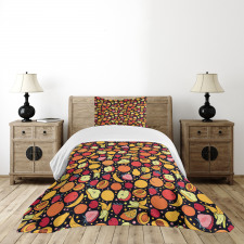 Colorful Fruits and Dots Bedspread Set