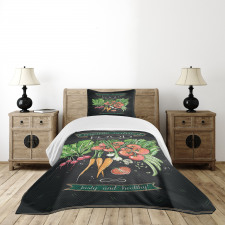 Chalkboard Organic Food Bedspread Set