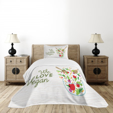 We Love Vegan Food Salad Bedspread Set