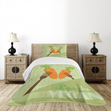 Smiling Carrot Love Vegan Bedspread Set