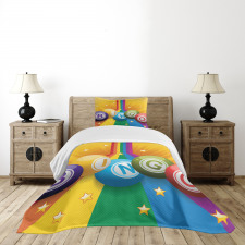 Colorful Balls Rainbow Bedspread Set